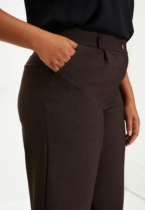 Trendyol - Pleated wide leg trousers - brown