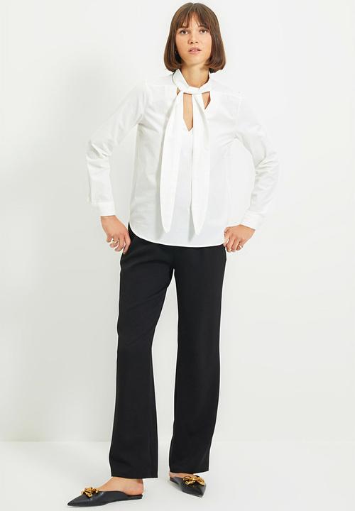 Trendyol - Tie detail blouse - white