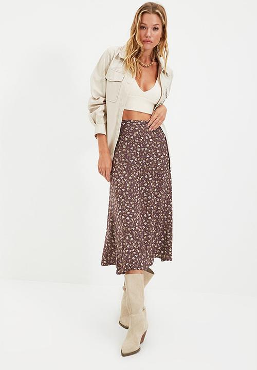 Trendyol - Kahverengi skirt - brown
