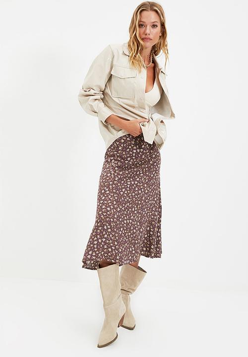 Trendyol - Kahverengi skirt - brown