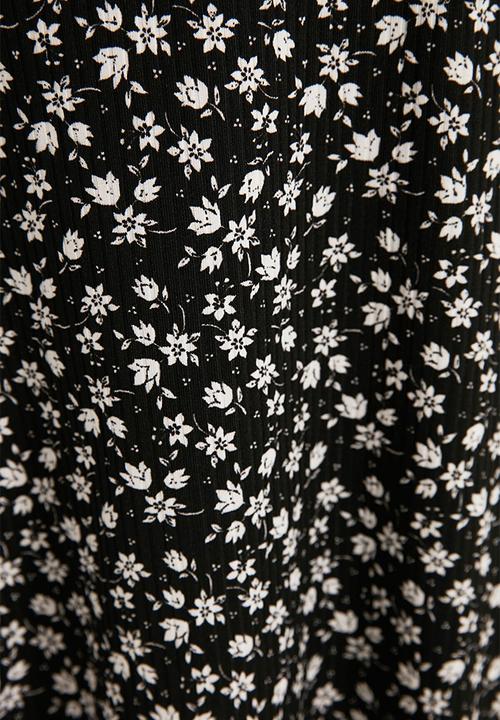Trendyol - Hanky hem midi skirt - black & white 
