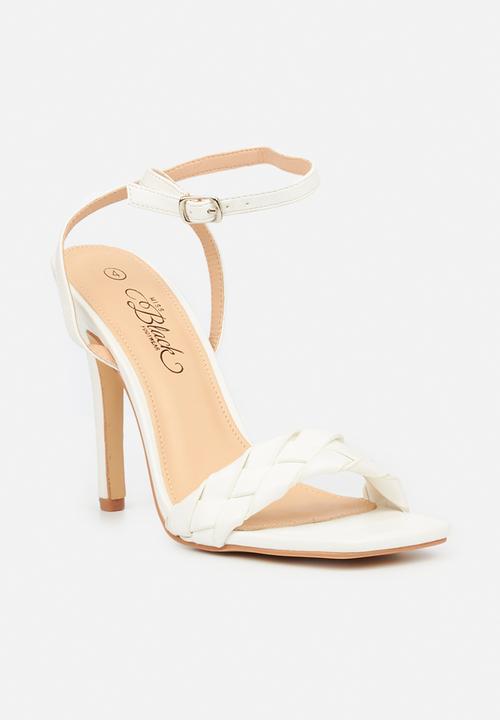 Miss Black - Pearl1 barely there heel - white