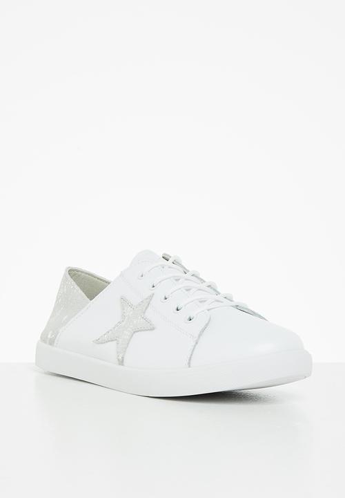 Julz - Nicki leather sneaker - silver & white 