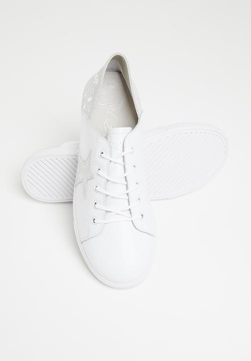 Julz - Nicki leather sneaker - silver & white 