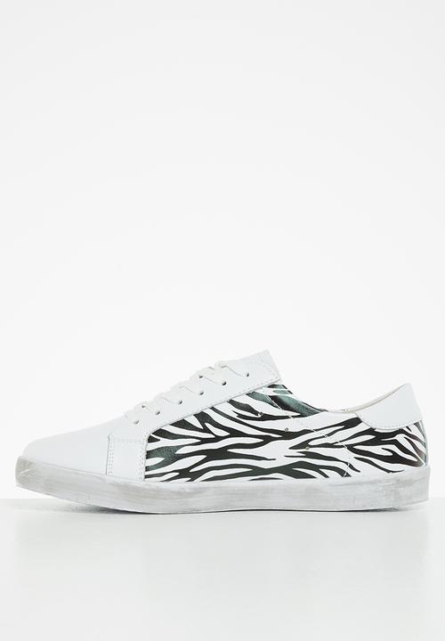 Julz - Samantha leather sneaker - black & white 