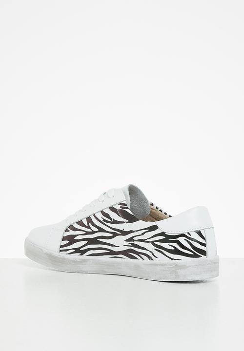 Julz - Samantha leather sneaker - black & white 
