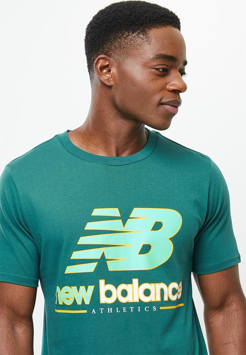 New Balance  - Nb athletics higher learning logo tee - mountain teal