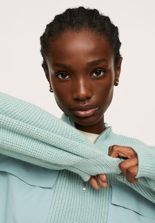 MANGO - Sweater pockets - light pastel green