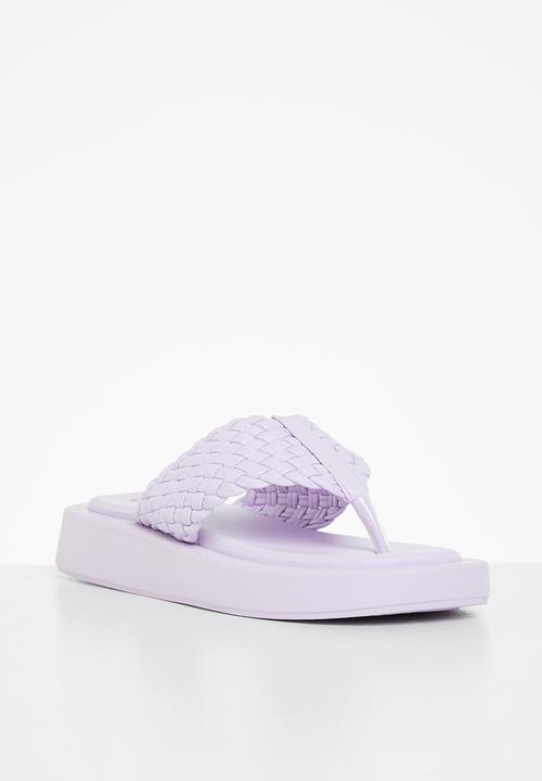 Plum - Kiwi plaited chunky flatform flip flop - lilac