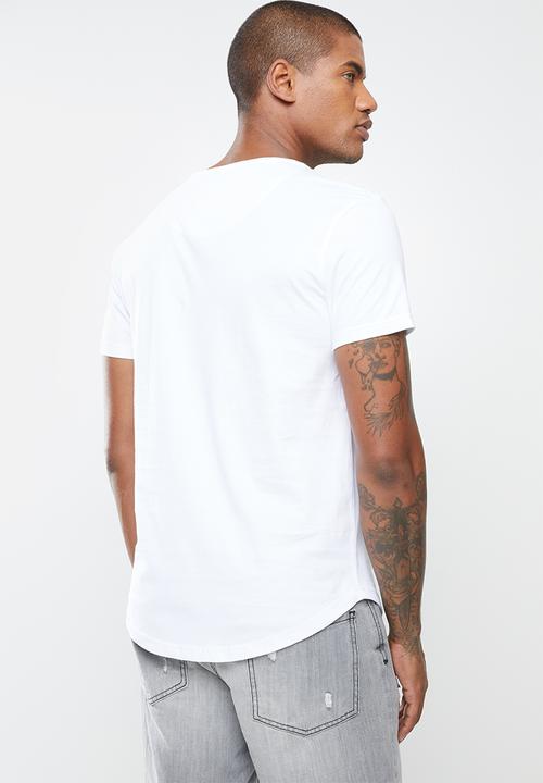 S.P.C.C - Piven regular fit scooped hem tee - optical white