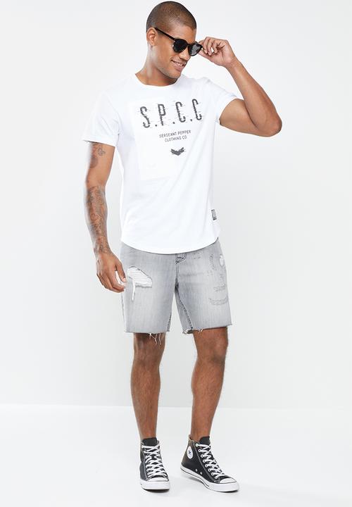 S.P.C.C - Piven regular fit scooped hem tee - optical white