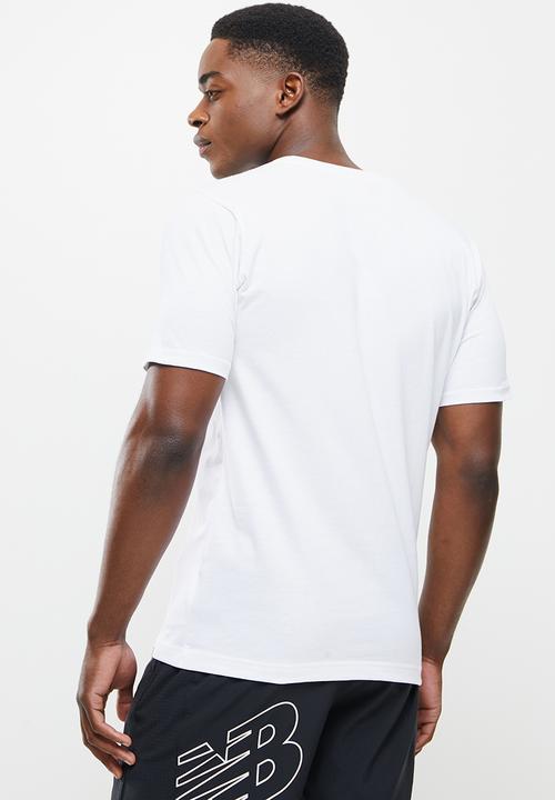 New Balance  - Nb essentials stacked logo tee - white