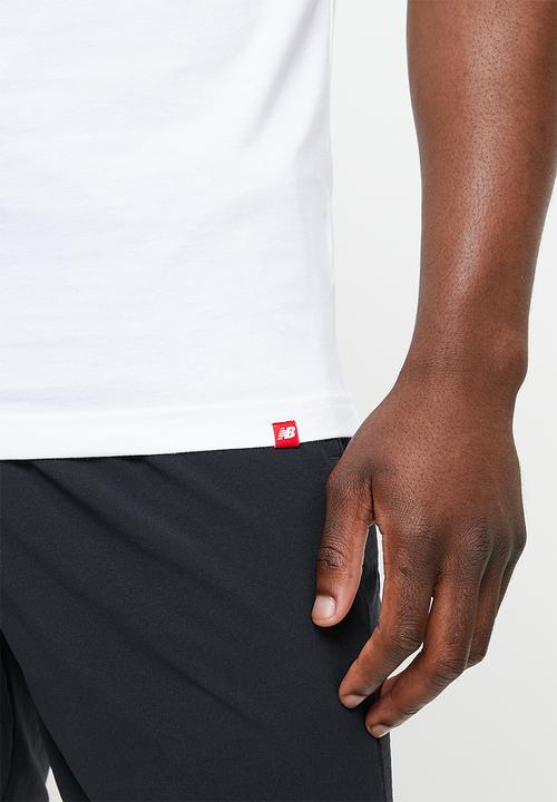 New Balance  - Nb essentials stacked logo tee - white