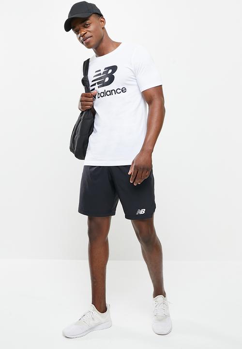 New Balance  - Nb essentials stacked logo tee - white