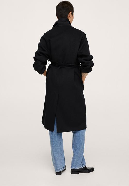 MANGO - Coat batin - black