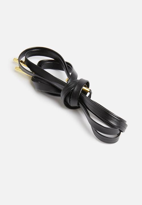 Binder - Faux leather laces 80cm - black