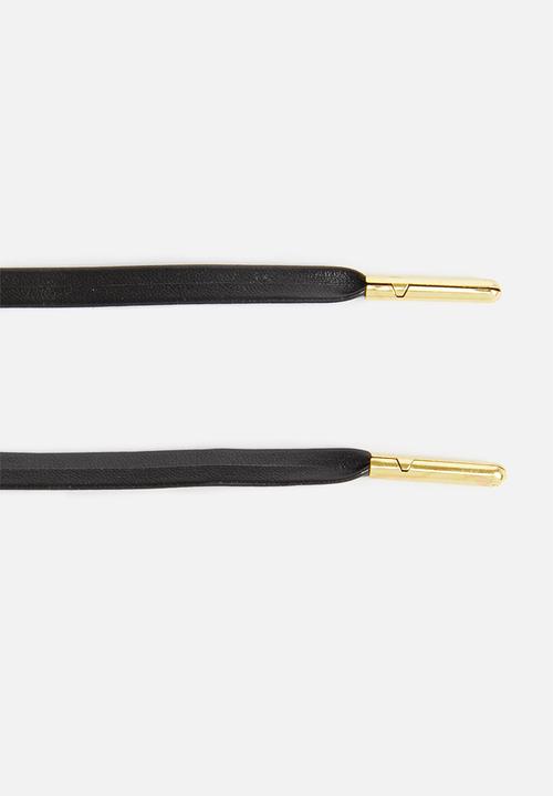 Binder - Faux leather laces 80cm - black