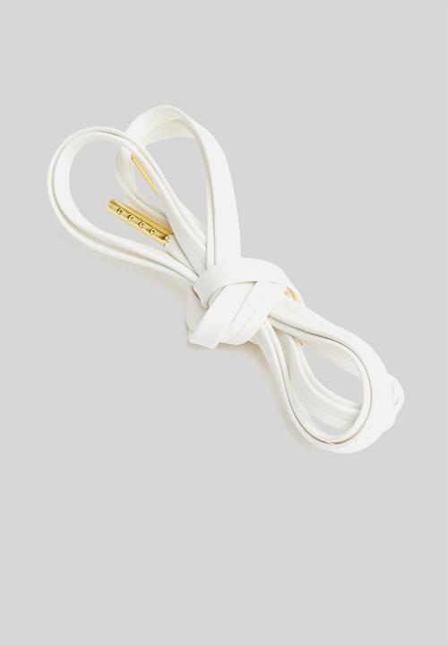 Binder - Faux leather laces 80cm - white