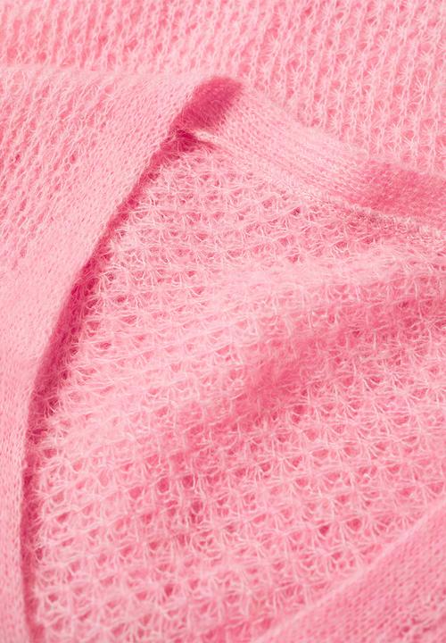 MANGO - Sweater gery - light pastel pink
