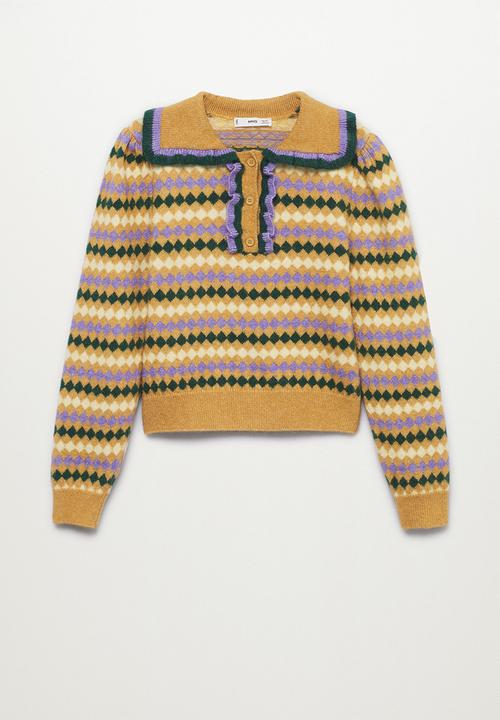 MANGO - Sweater arlequin - medium yellow