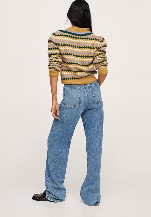 MANGO - Sweater arlequin - medium yellow