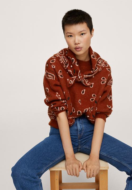 MANGO - Sweater bandana - brown