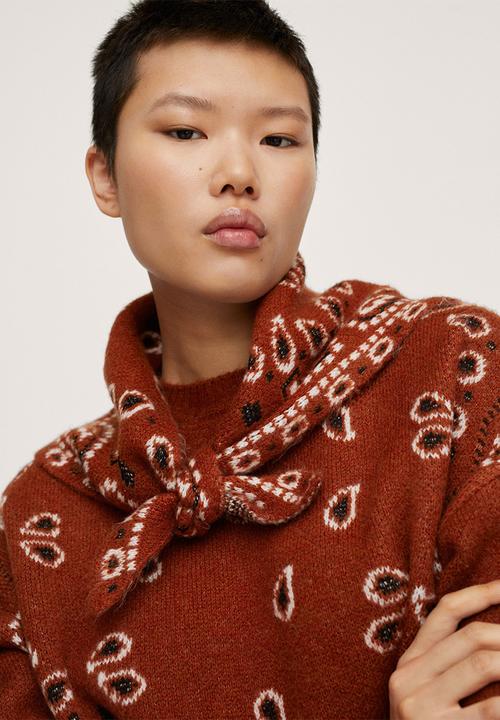 MANGO - Sweater bandana - brown