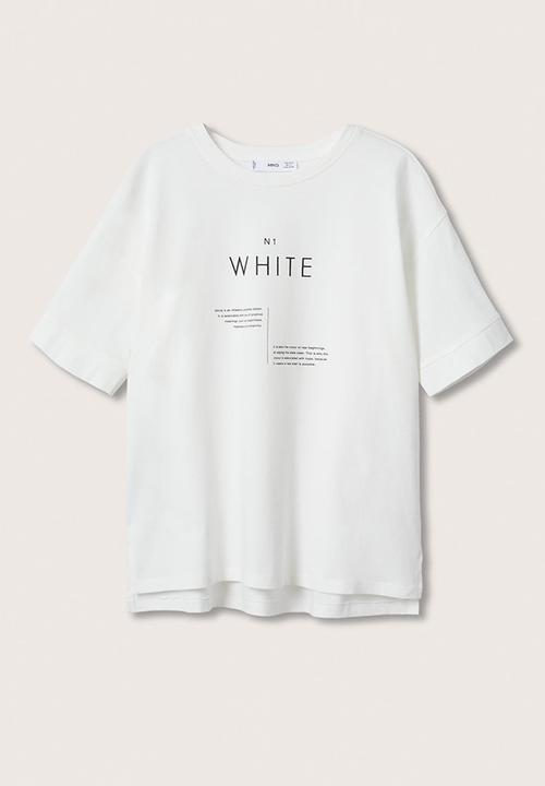 MANGO - T-shirt pstcolor - white