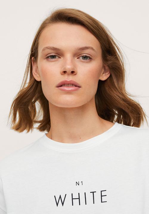 MANGO - T-shirt pstcolor - white