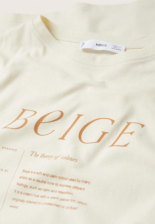 MANGO - T-shirt pstcolor - light beige