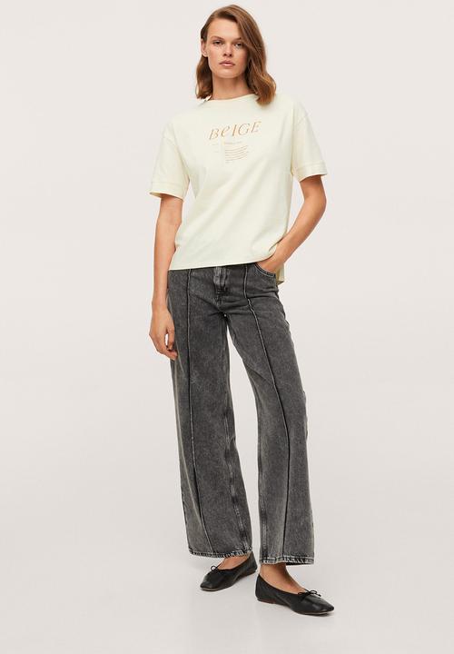 MANGO - T-shirt pstcolor - light beige