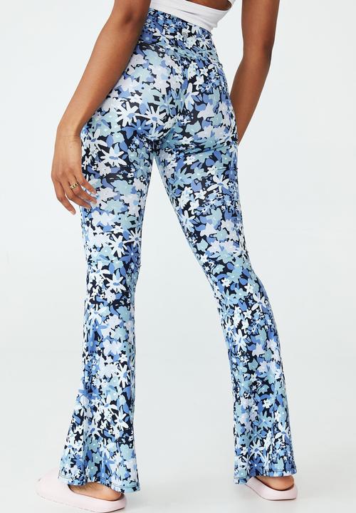 Cotton On - Contouring yoga flare - 80s garden blues