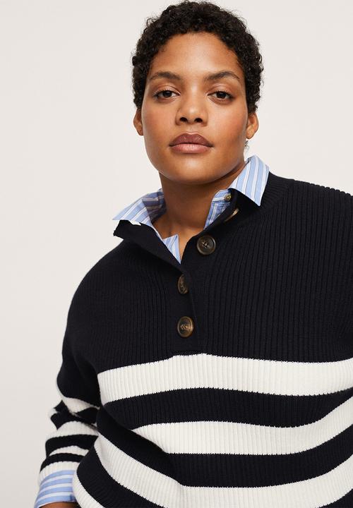 MANGO - Plus sweater mockr - black