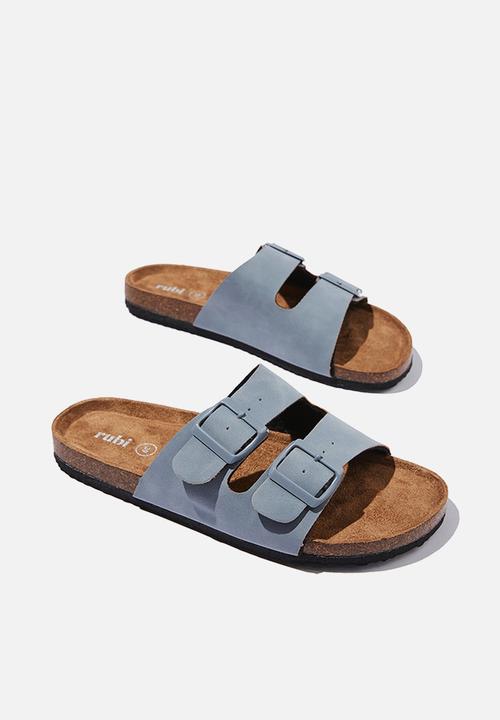 Cotton On - Rex double buckle slide - dusty blue nubuck