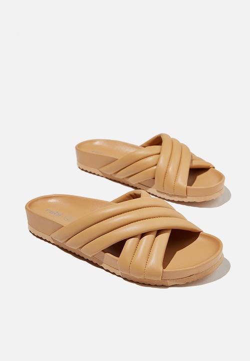 Cotton On - Cushy crossover slide - camel pu