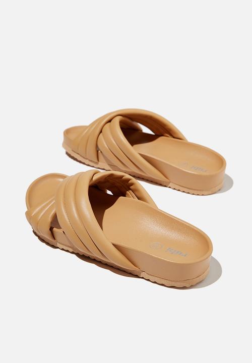 Cotton On - Cushy crossover slide - camel pu