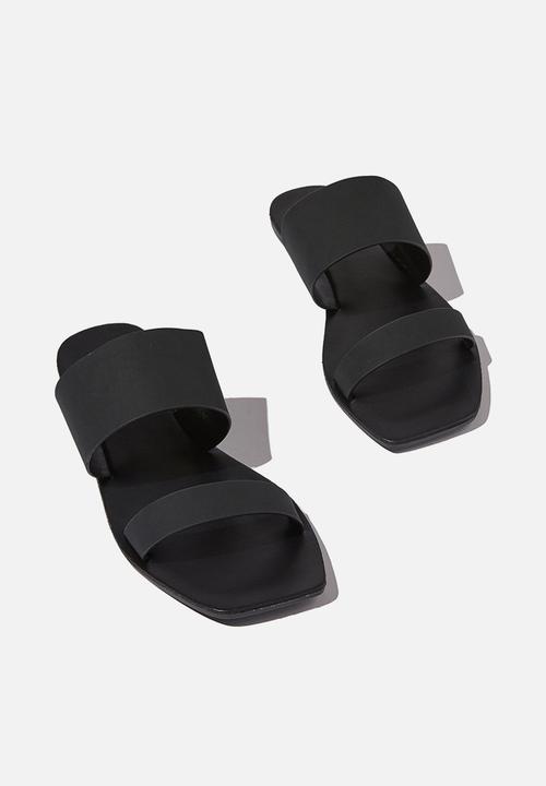 Cotton On - Everyday kylie two strap slide - black nubuck