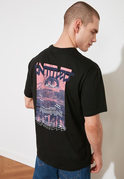 Trendyol - Untitled back print tee - black