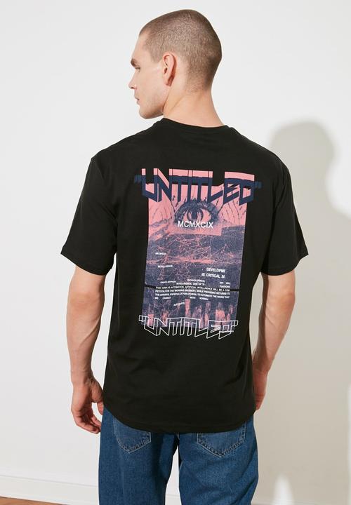 Trendyol - Untitled back print tee - black