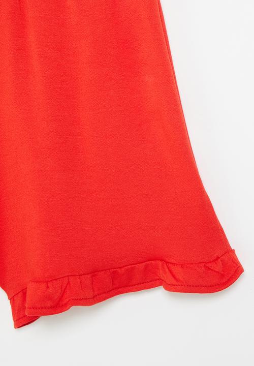 Me&B - Fleece frill shorts - red