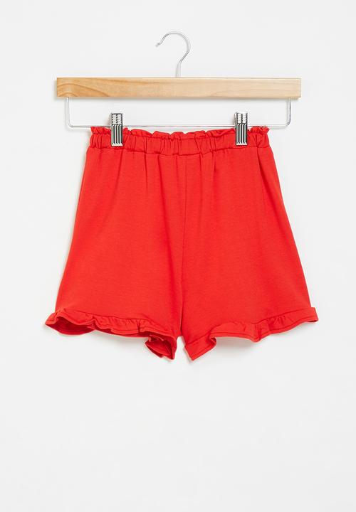 Me&B - Fleece frill shorts - red