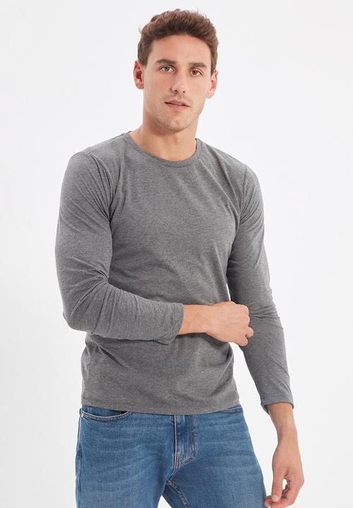 Trendyol - High crew neck long sleeve tee - anthracite