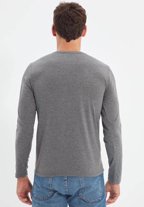 Trendyol - High crew neck long sleeve tee - anthracite