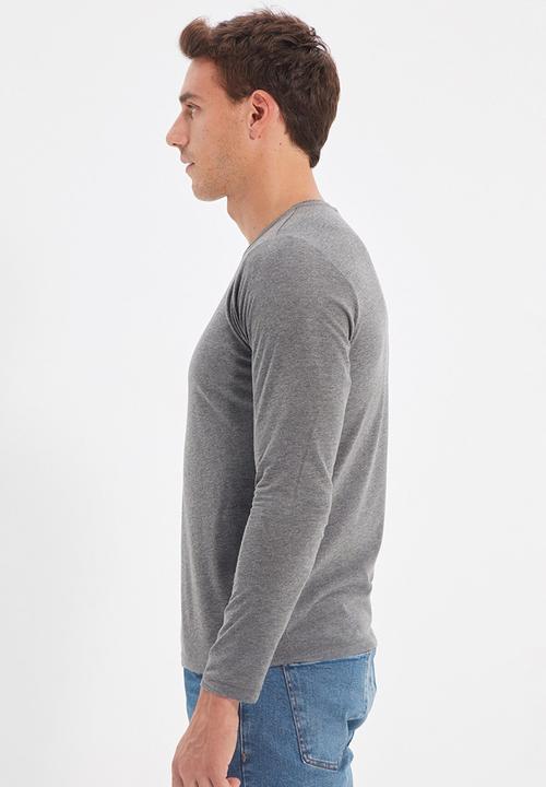 Trendyol - High crew neck long sleeve tee - anthracite