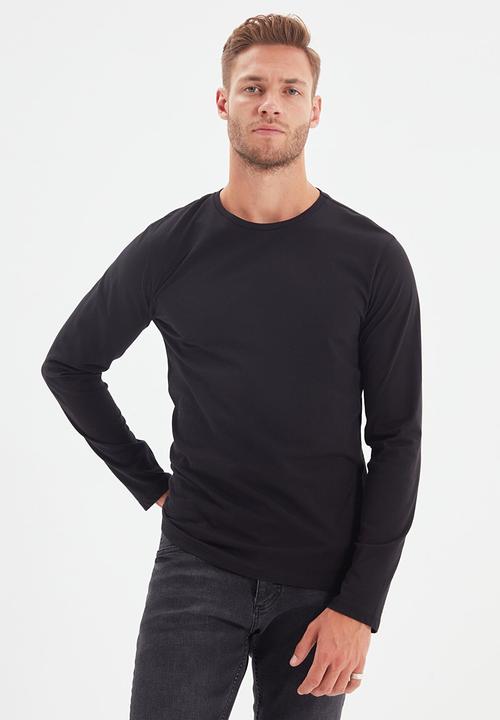 Trendyol - High crew neck long sleeve tee - black