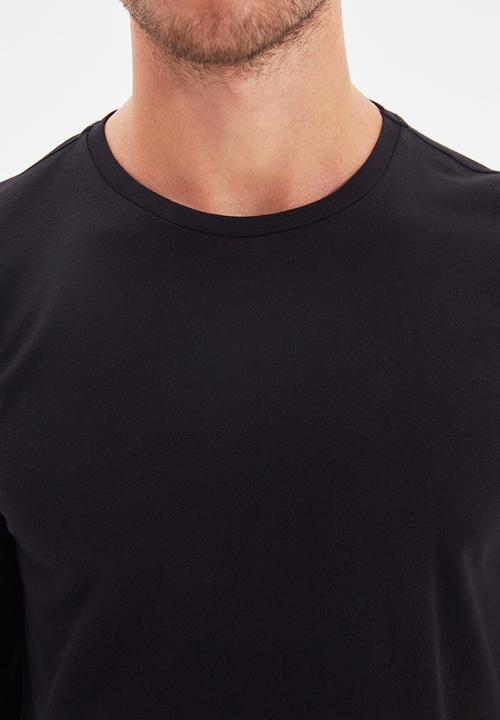 Trendyol - High crew neck long sleeve tee - black