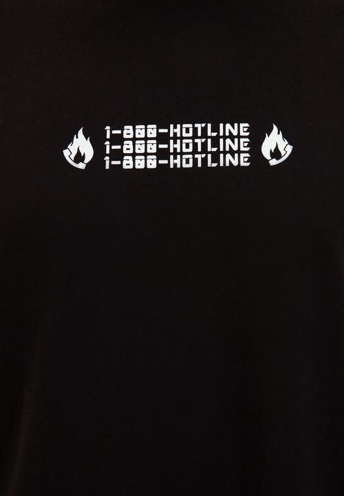 Trendyol - Burning telephone printed tee - black