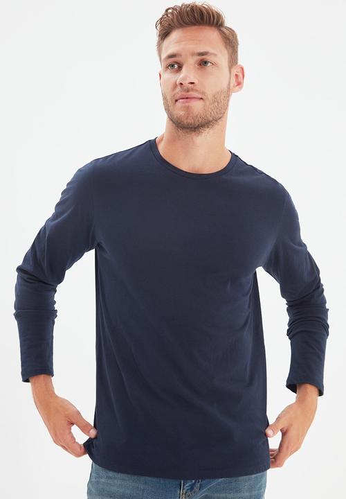 Trendyol - High crew neck long sleeve tee - navy