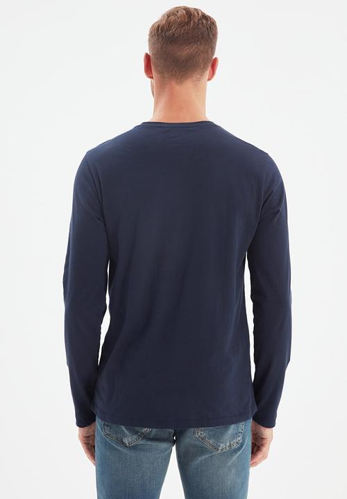 Trendyol - High crew neck long sleeve tee - navy