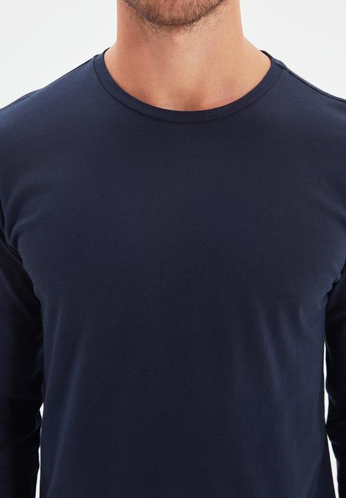 Trendyol - High crew neck long sleeve tee - navy